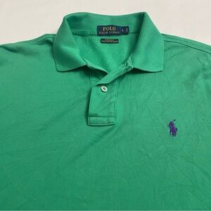 Ralph Lauren Polo Shirt Short Sleeve Pima Stretch Mesh Palm Green Men’s Large